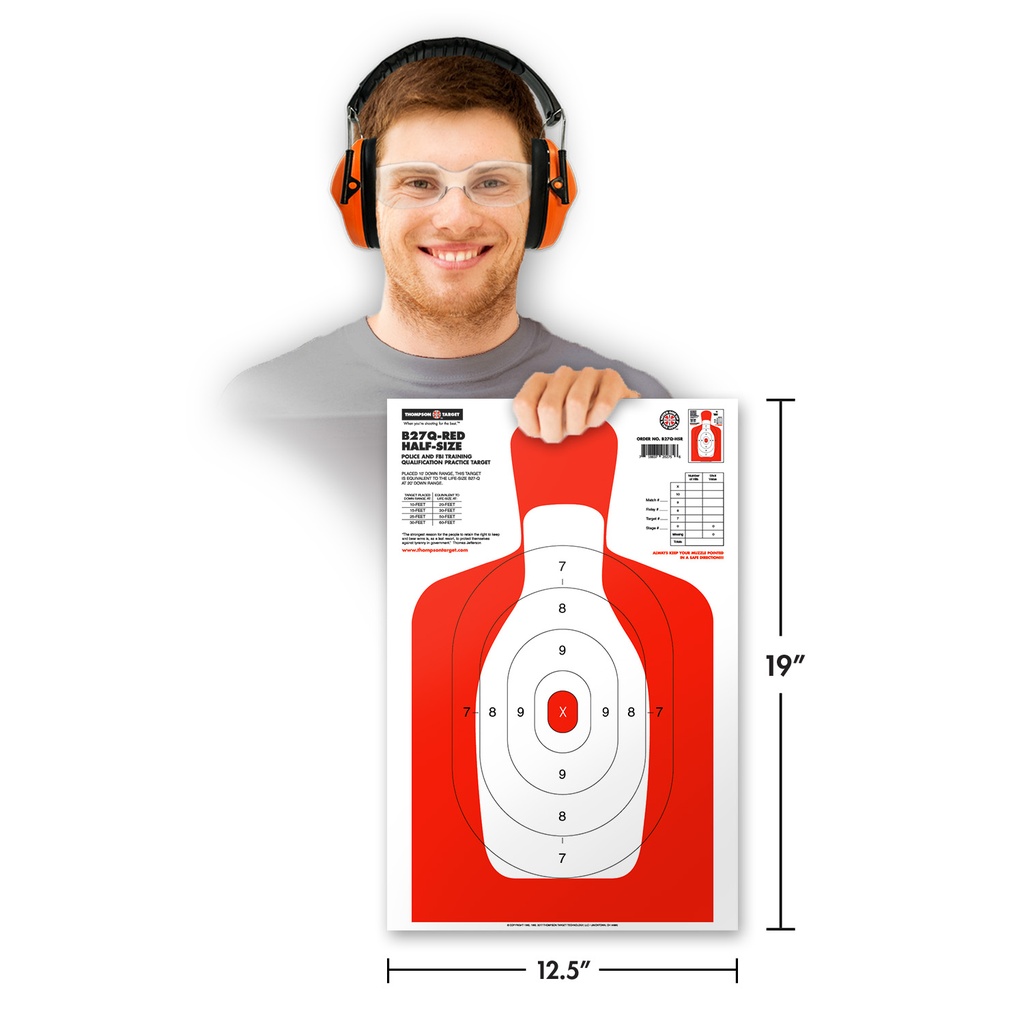 B27Q-Red Half-Size Silhouette 12.5&quot;x19&quot; size