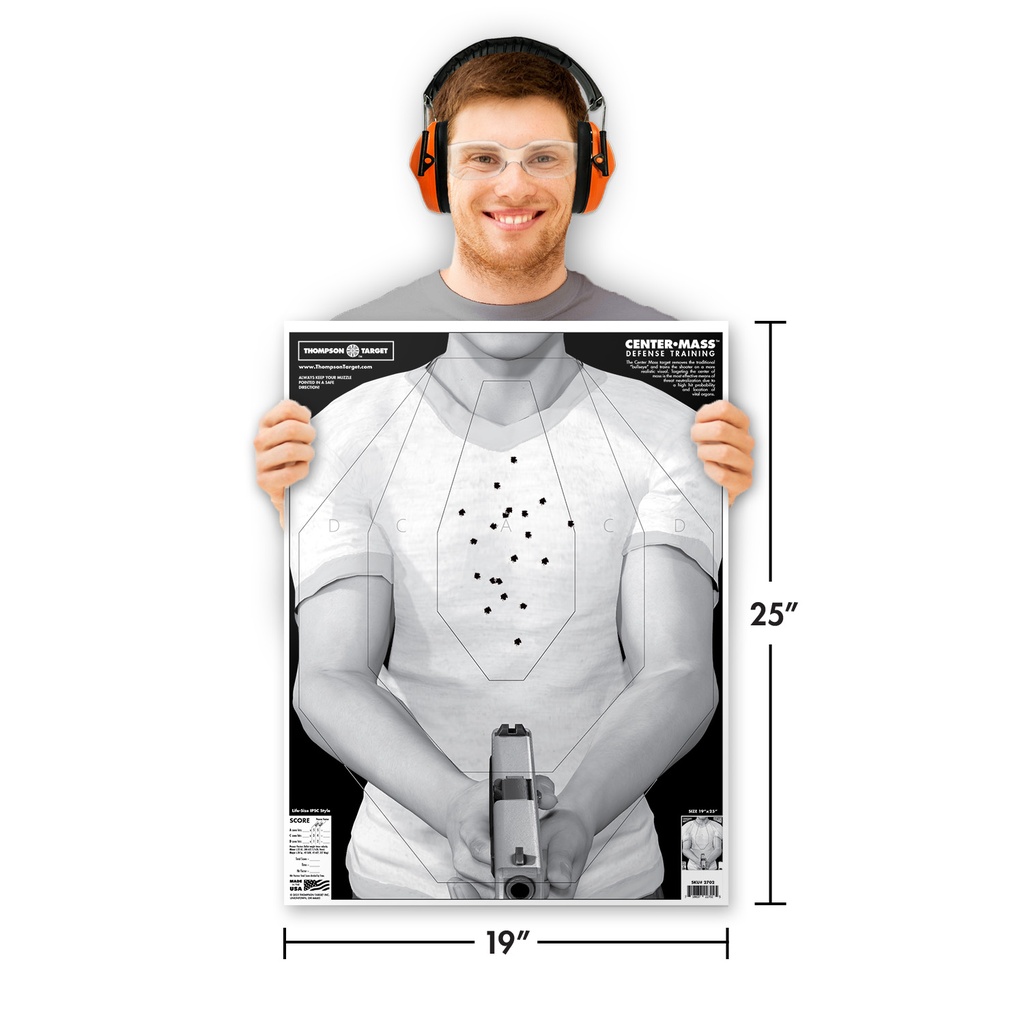 Center-Mass Defense 19&quot;x25&quot; Paper Targets (500 Case)