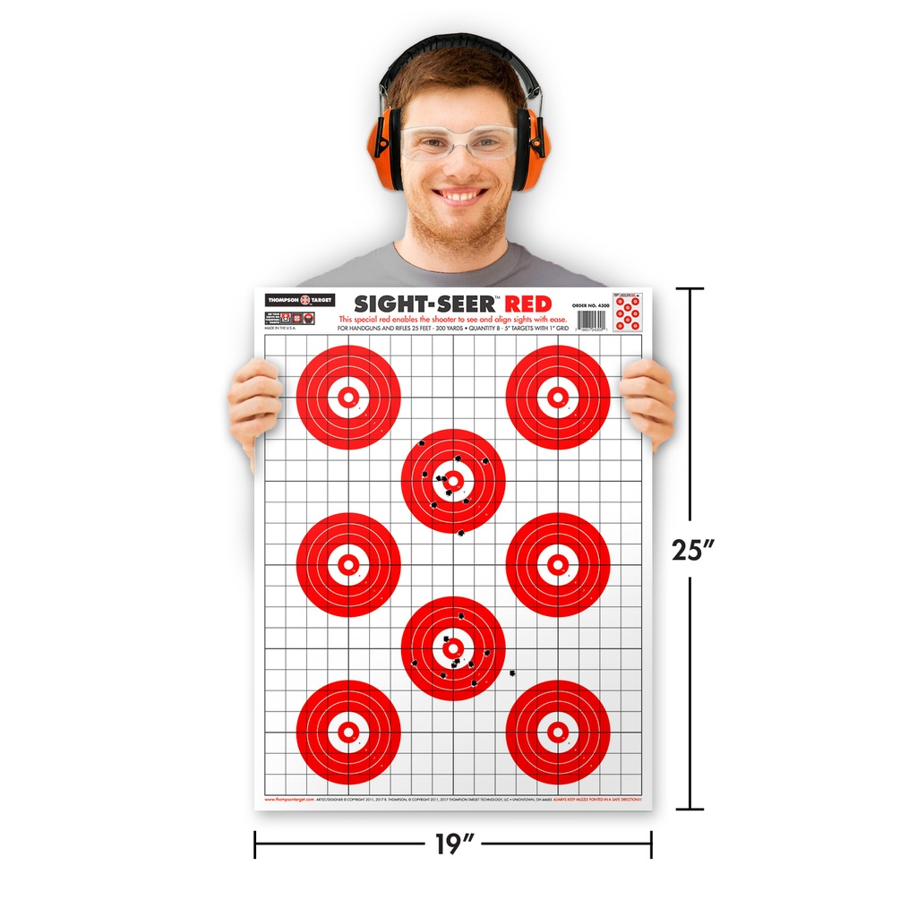 Sight Seer Red 19&quot;x25&quot; Paper Targets (100 Pack)