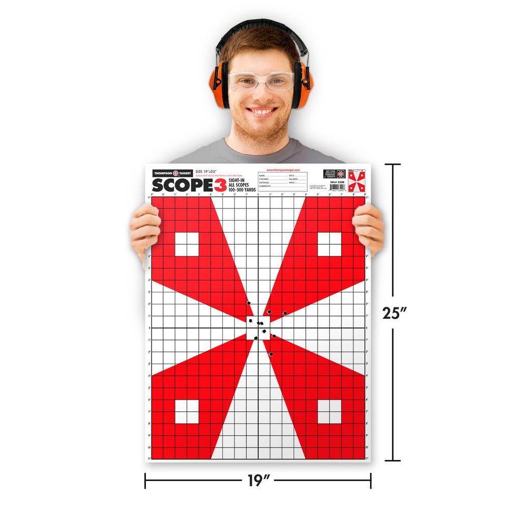 Case of 12 - Scope-3 19&quot;x25&quot; Paper Targets (20 Pack Roll)