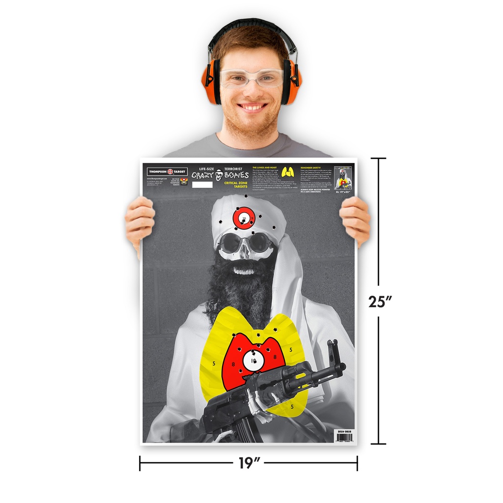 Crazy Bones Terrorist 19&quot;x25&quot; Paper Targets (100 Pack)