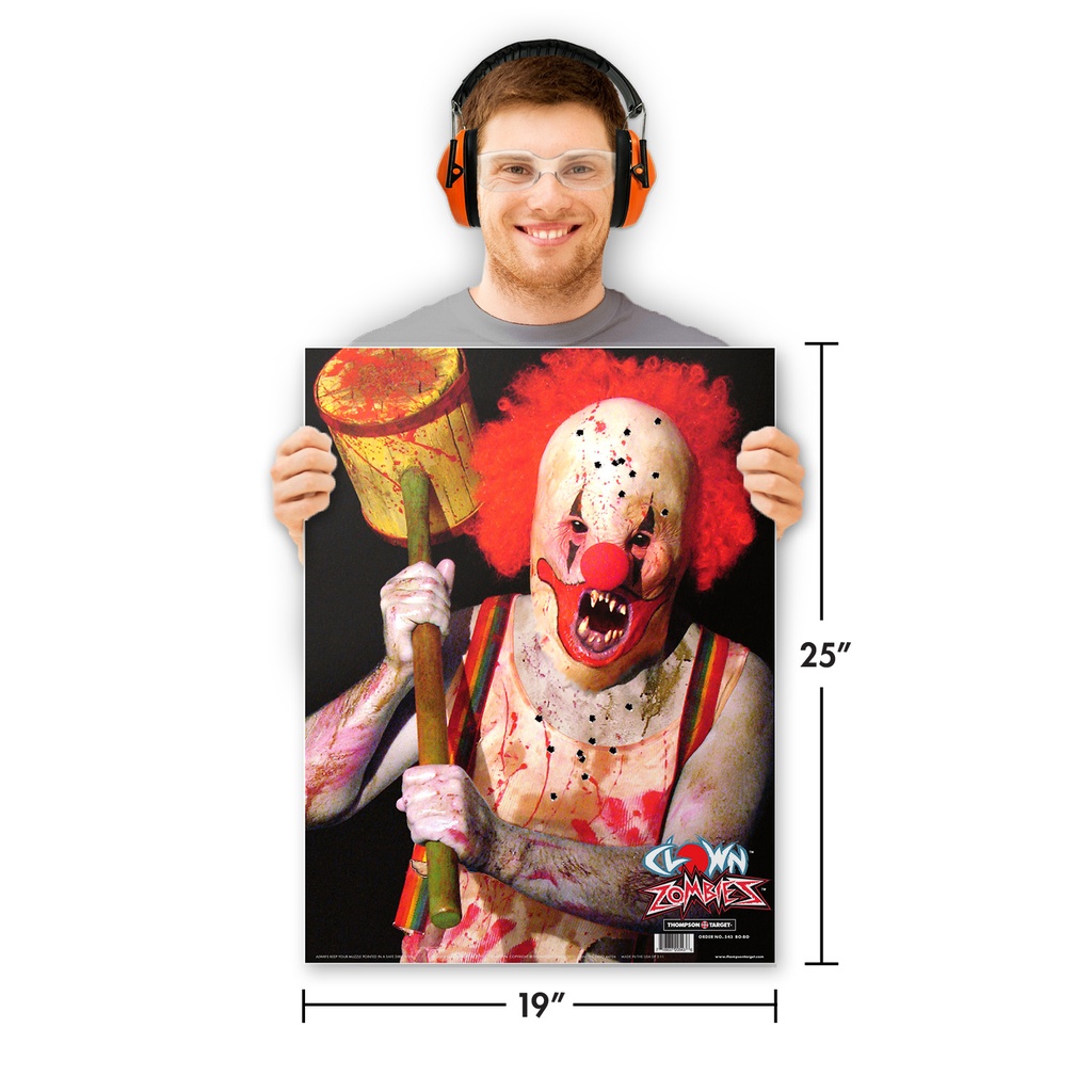 Clown Zombie 19&quot;x25&quot; Paper Target (100 Pack)
