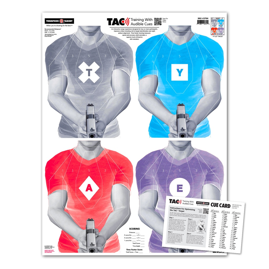 Cue Card for TAC (Training w/Audible Cues) Target - 5.5&quot;x8.5&quot;