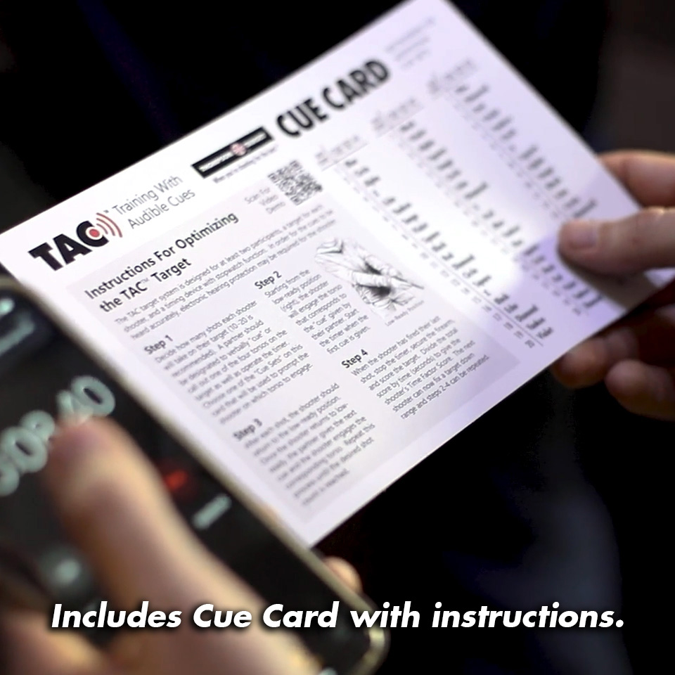 Cue Card for TAC (Training w/Audible Cues) Target - 5.5&quot;x8.5&quot;