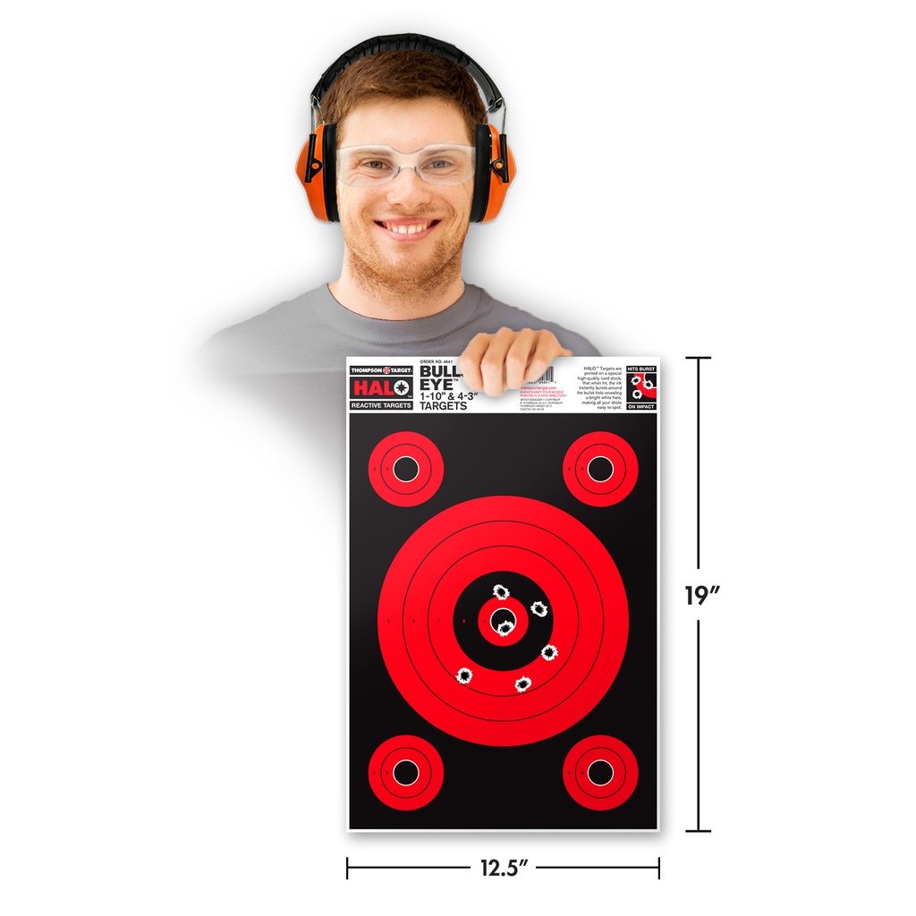 HALO Bullseye 10&quot; &amp; 3&quot; Reactive 12.5&quot;x19&quot; Targets (20 Pack)