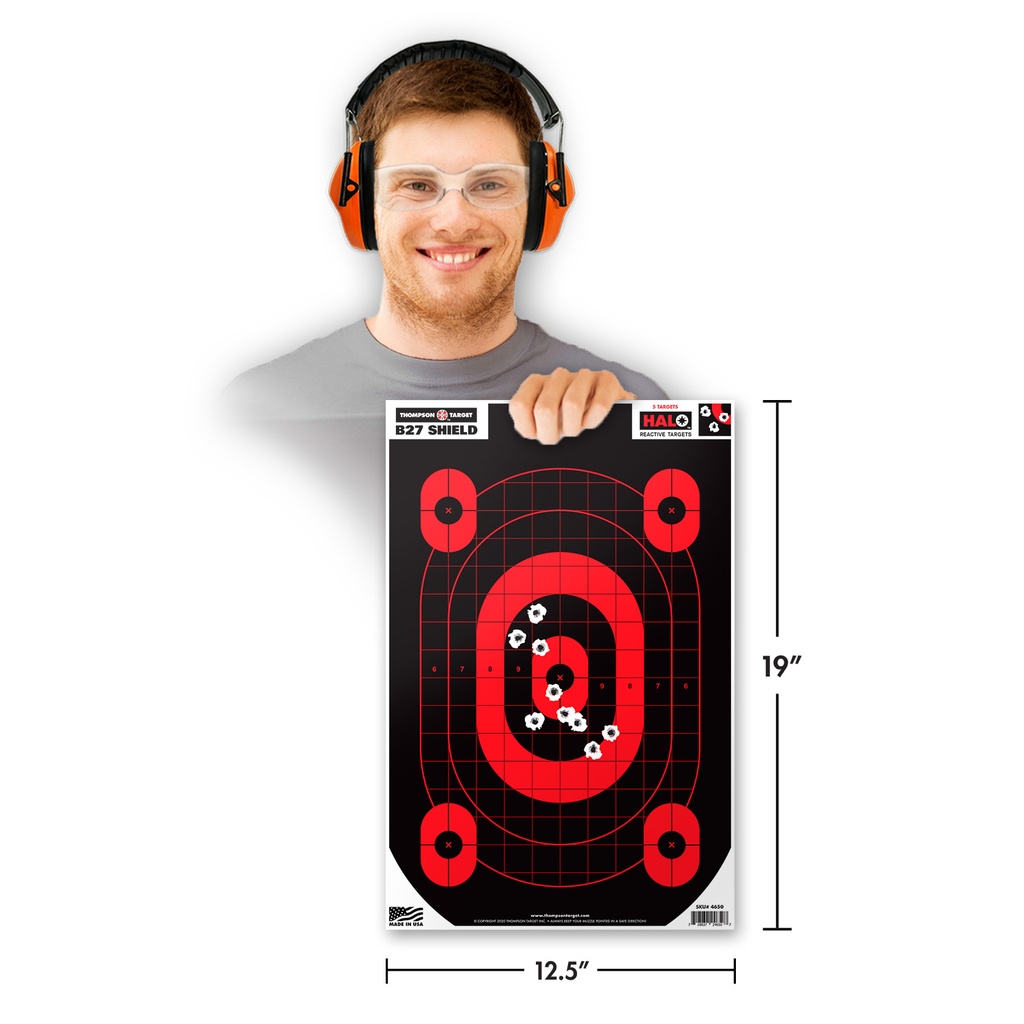 HALO B27-Shield 12.5&quot;x19&quot; Reactive Targets (20 Pack)