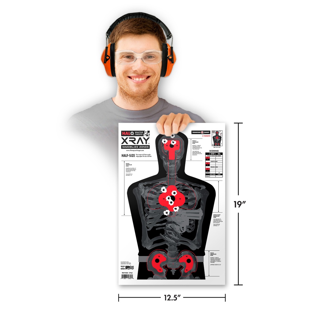HALO X-Ray Silhouette 12.5&quot;x19&quot; Reactive Targets (20 Pack)