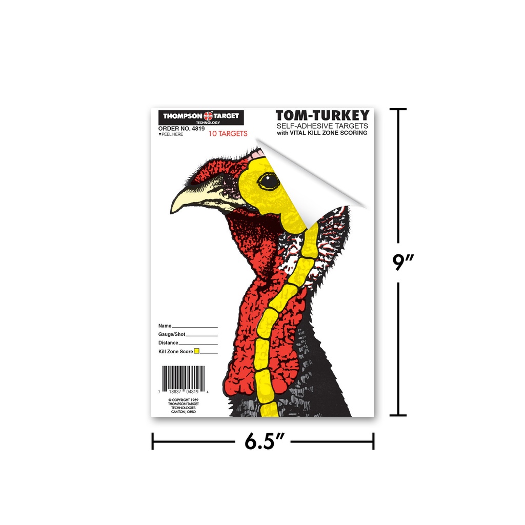 Life-Size Turkey 6.5&quot;x9&quot; Adhesive Targets (30 Pack)
