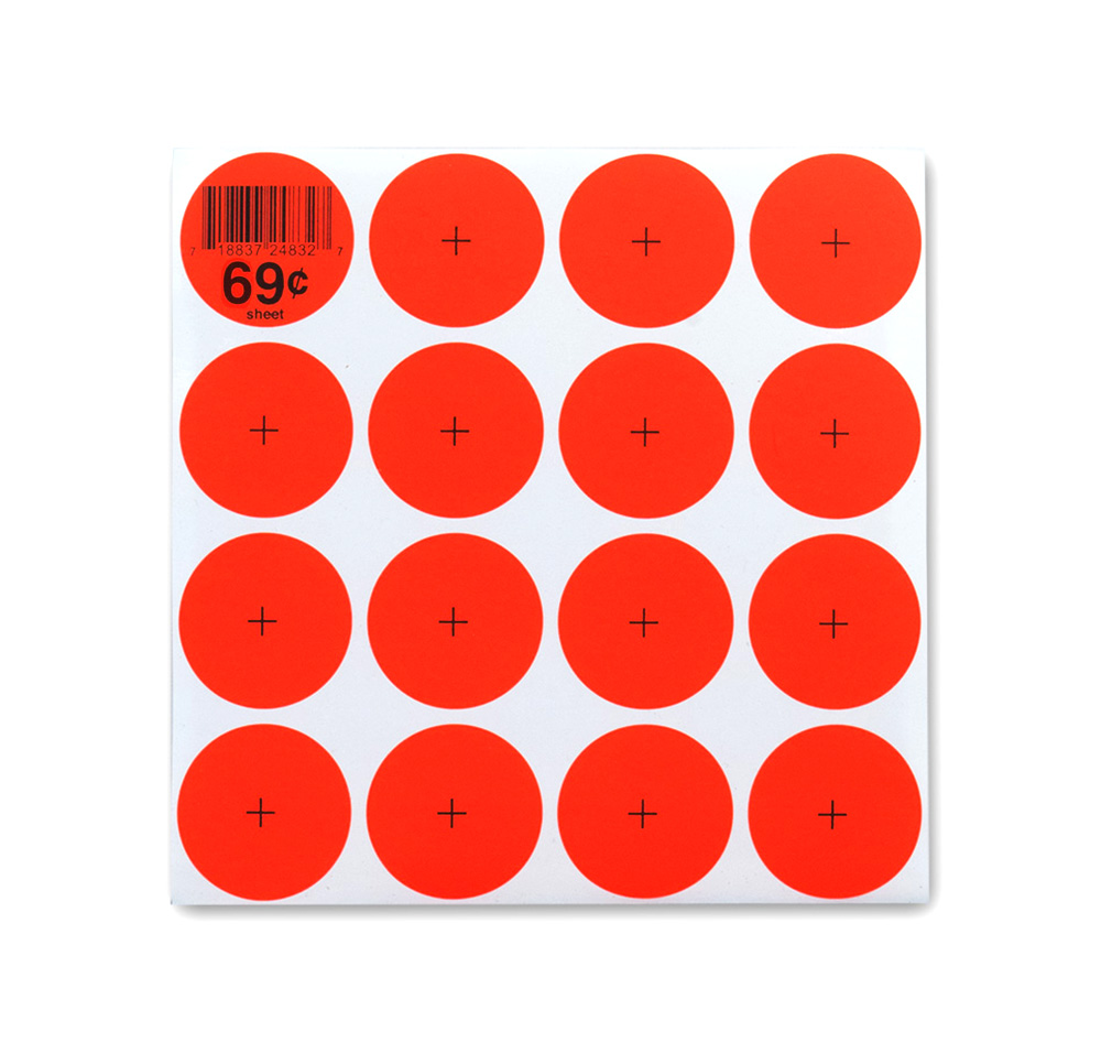 Hot Spots 1.5&quot; Adhesive Targets Box of 100 Sheets (15/Sheet)