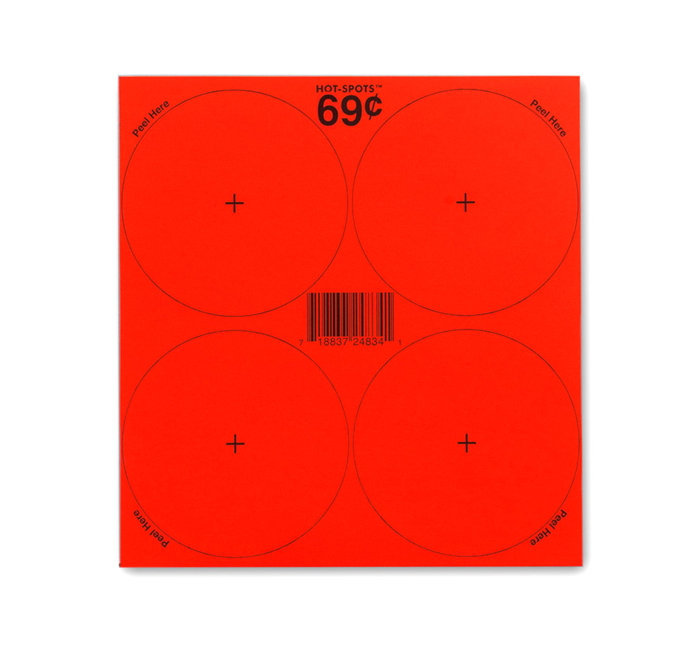Hot Spots 3&quot; Adhesive Targets Box of 100 Sheets (4/Sheet)