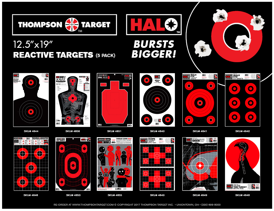 Metal Display with 144 Units of 12.5&quot;x19&quot; HALO Reactive Targets 5/Pack