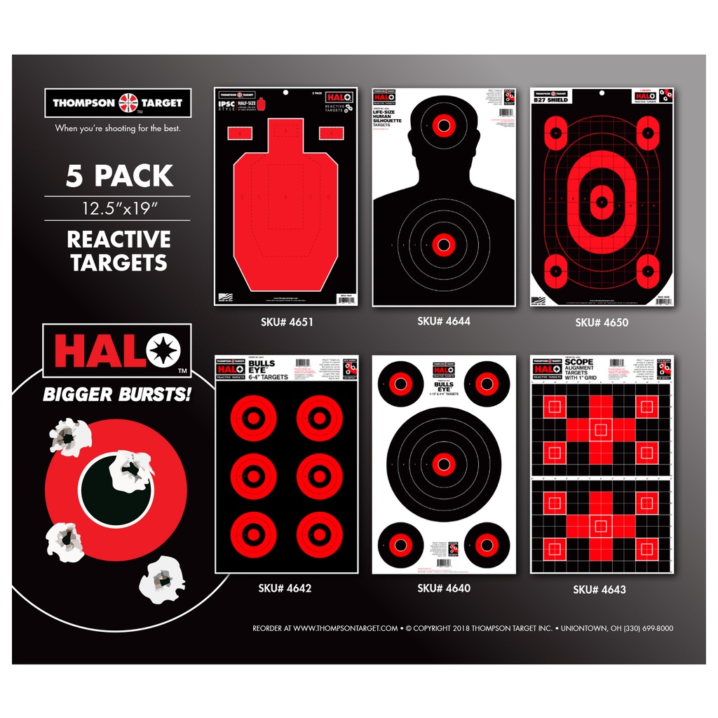 72 Units Metal Display with 72 Units of 12.5&quot;x19&quot; HALO Reactive Targets 5/Pack