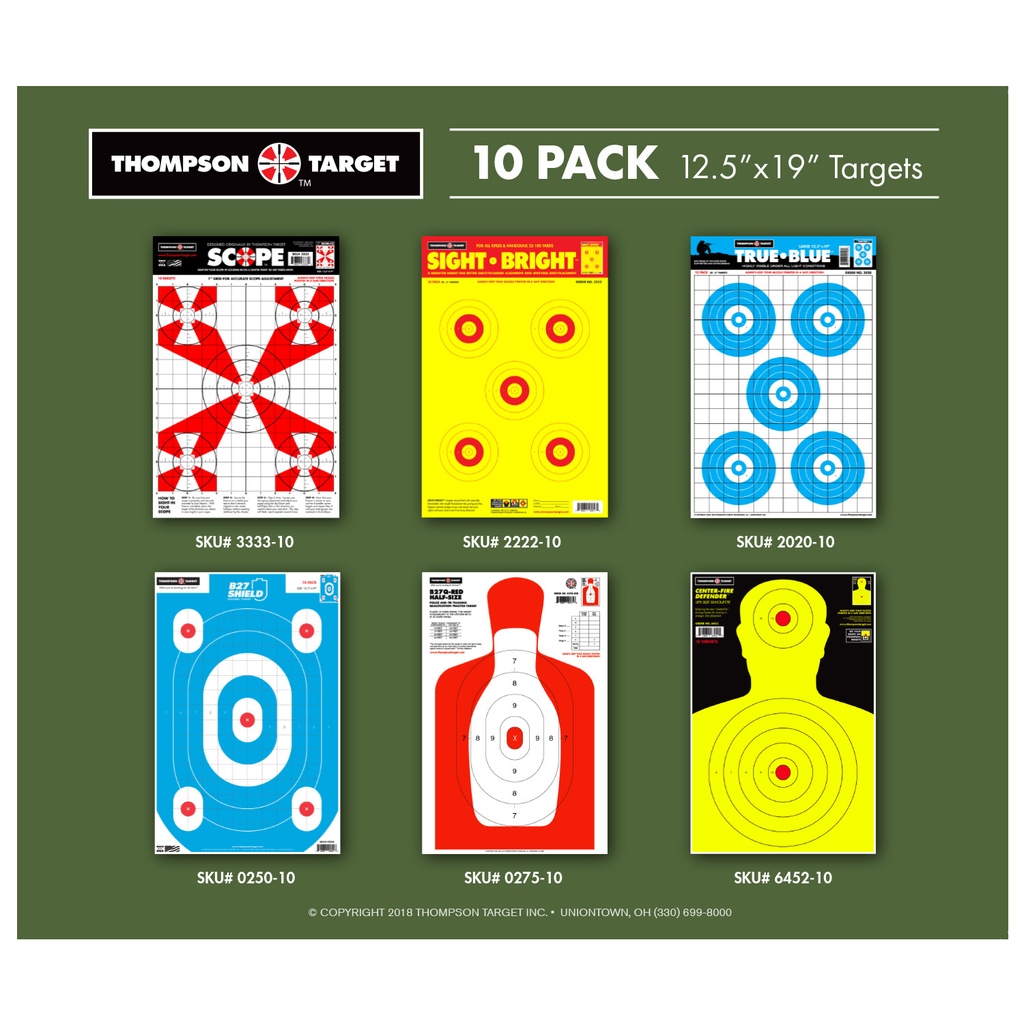 Metal Display with 72 Units of 12.5&quot;x19&quot; Paper Targets 10/Pack