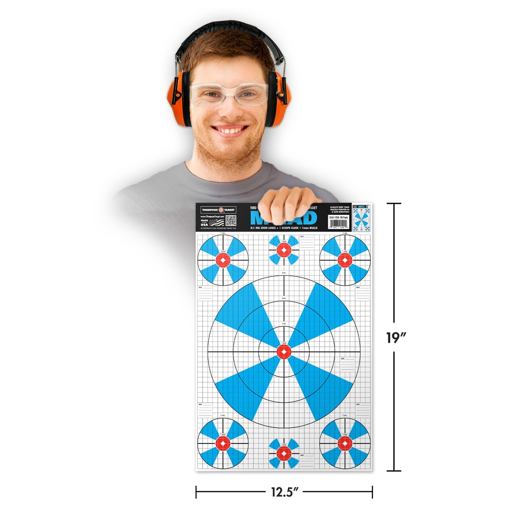 M-Rad 12.5"x19" Paper Targets (Retail 10 Pack) Size