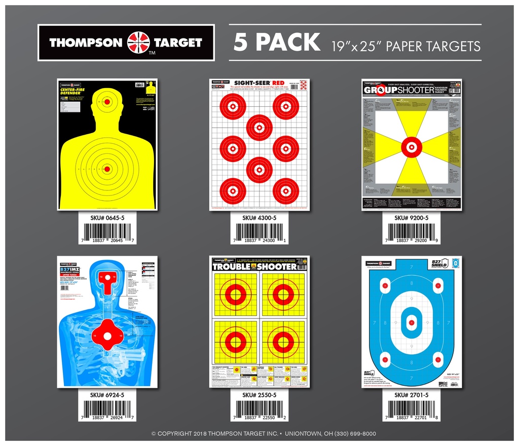7600-A Metal Display with 72 Units of 19"x25" Paper Targets 5/Pack