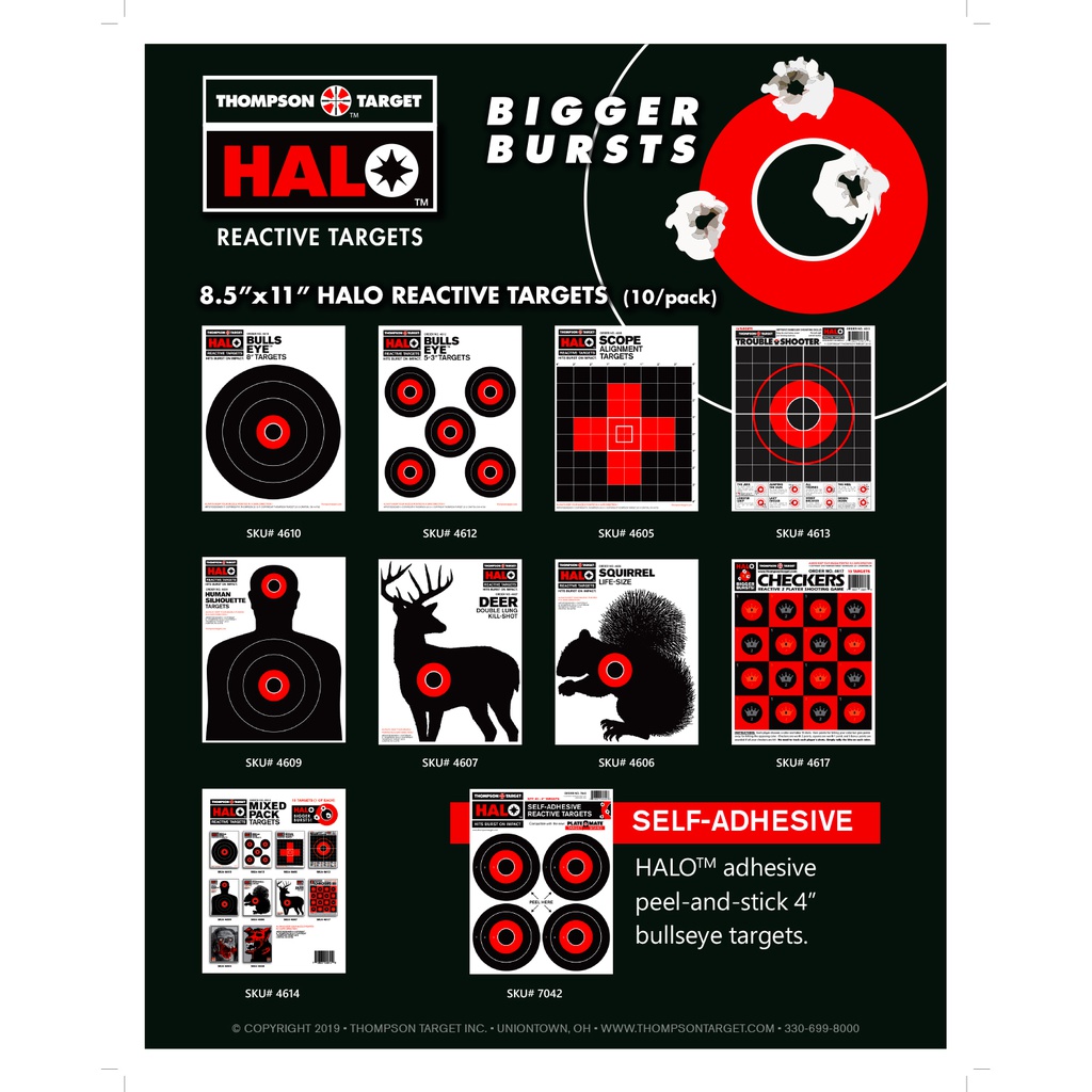5800 Metal Cascading Display with 100 Units of 8.5"x11" HALO Reactive Targets 10/Pack