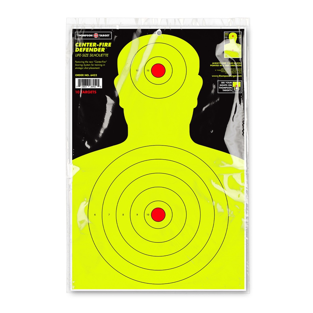 Center-Fire Silhouette 12.5&quot;x19&quot; Paper Targets (Retail 10 Pack)