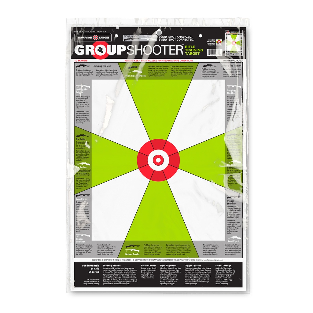 Group Shooter Rifle 12.5&quot;x19&quot; Paper Targets (Retail 10 Pack)