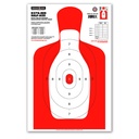 B27Q-Red Half-Size Silhouette 12.5&quot;x19&quot; Paper Target (Bulk 100 Pack)