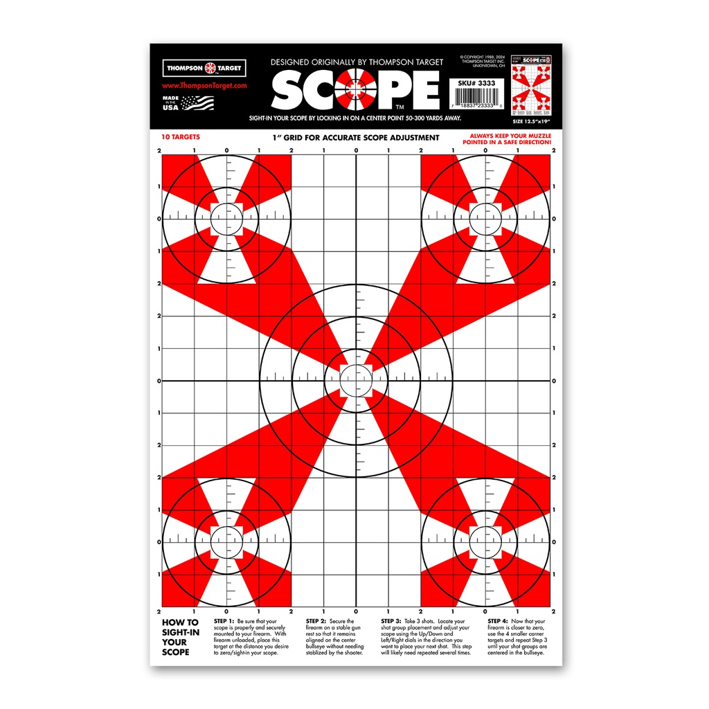 Scope 12.5&quot;x19&quot; Paper Targets (Bulk 100 Pack)