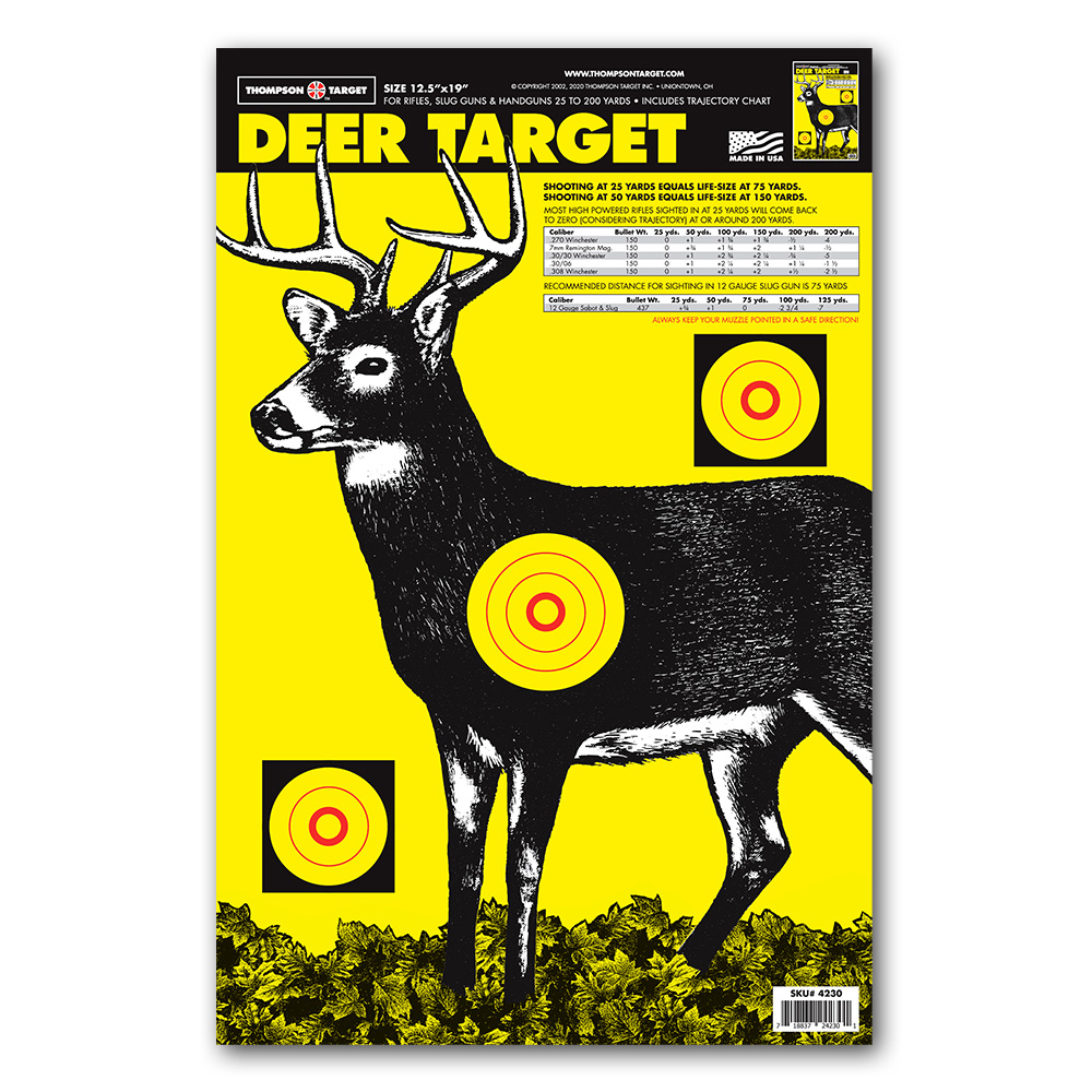 Deer 12.5"x19" Paper Targets (Bulk 100 Pack)
