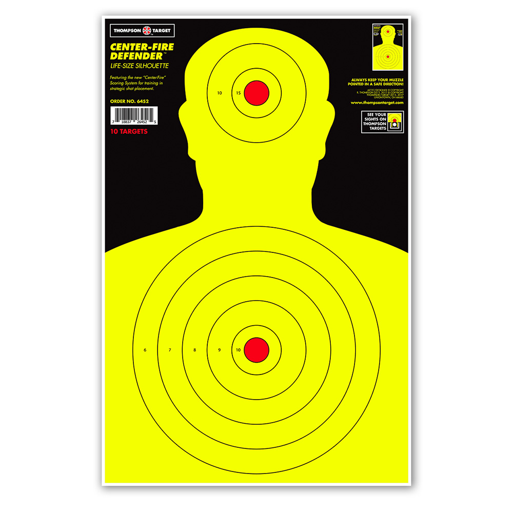 Center-Fire Silhouette 12.5&quot;x19&quot; Paper Targets (Bulk 100 Pack)