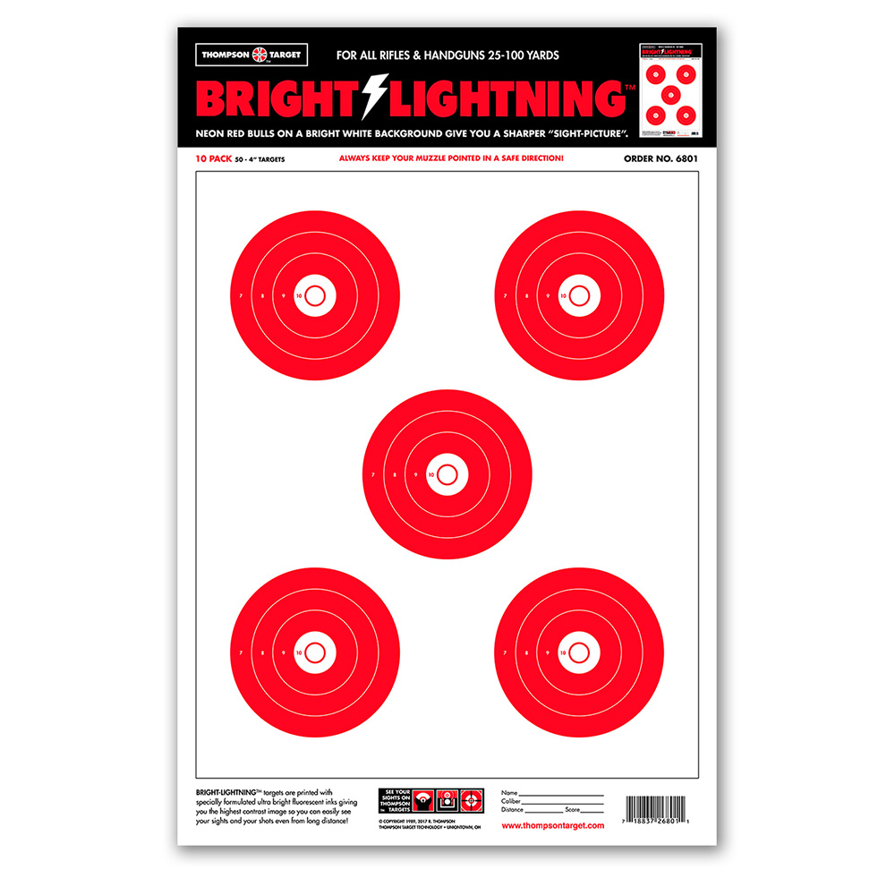 Bright Lightning 12.5"x19" Paper Targets (Bulk 100 Pack)