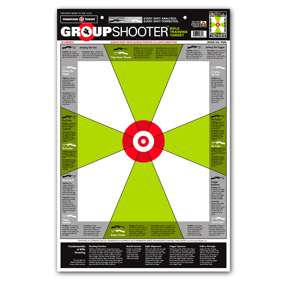 Group Shooter Rifle 12.5"x19" Paper Targets (Bulk 100 Pack)