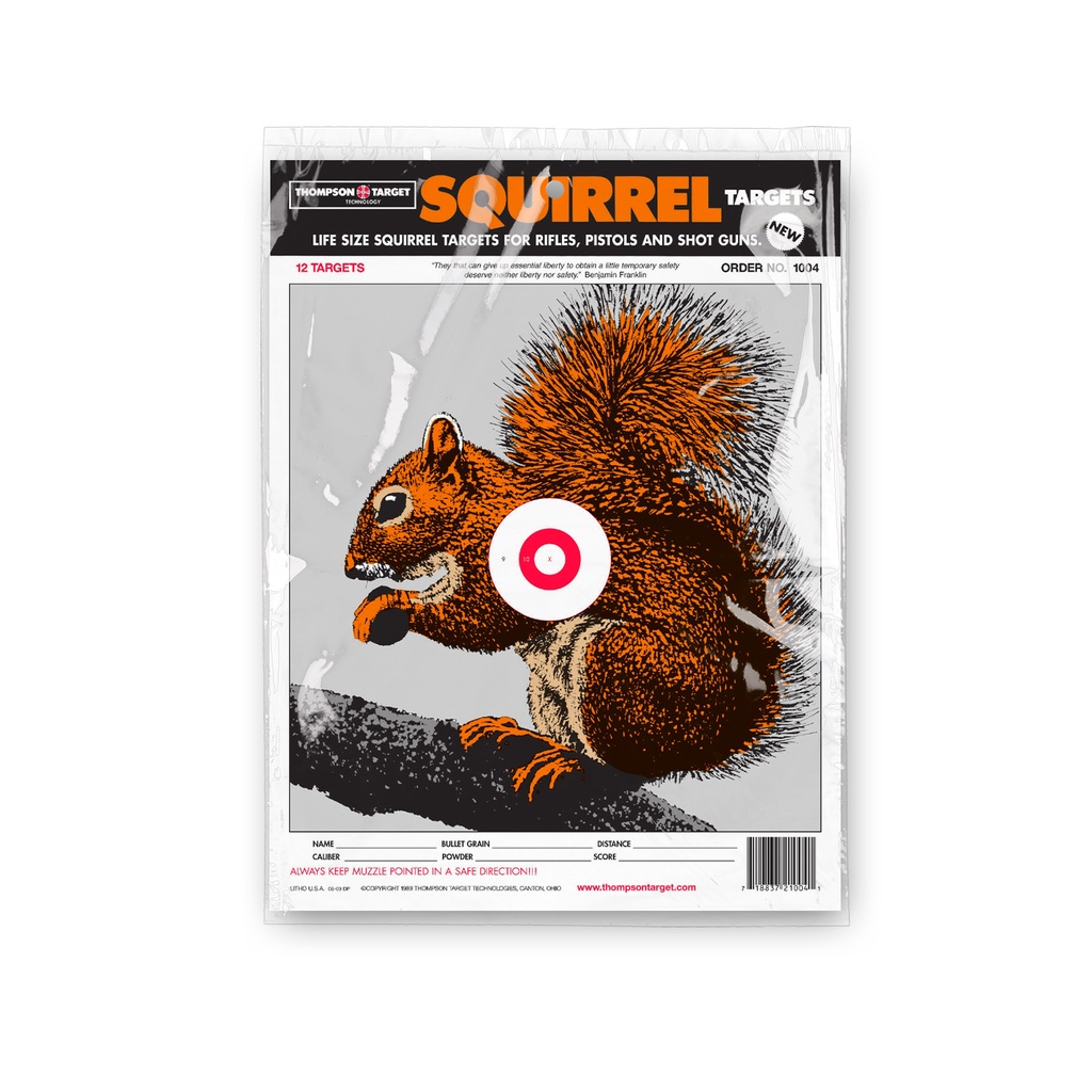 Life-Size Squirrel 9&quot;x12&quot; Paper Target (Retail 60 Pack)