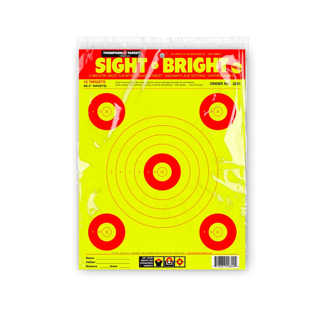 Sight Bright 9&quot;x12&quot; Paper Target (Retail 60 Pack)