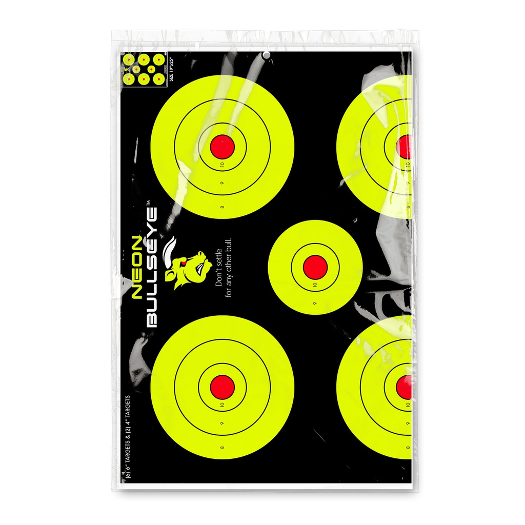 Neon Bullseye 19"x25" Paper Targets (Retail 5 Pack)