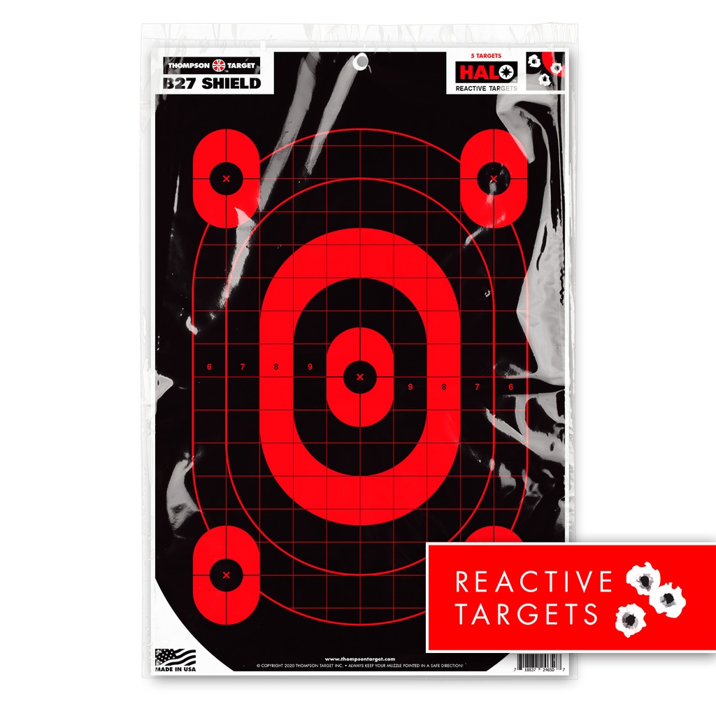 HALO B27-Shield 12.5&quot;x19&quot; Reactive Targets (Retail 5 Pack)