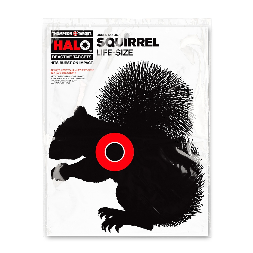 HALO Life-Size Squirrel 8.5"x11" Reactive Targets (Retail 10 Pack)