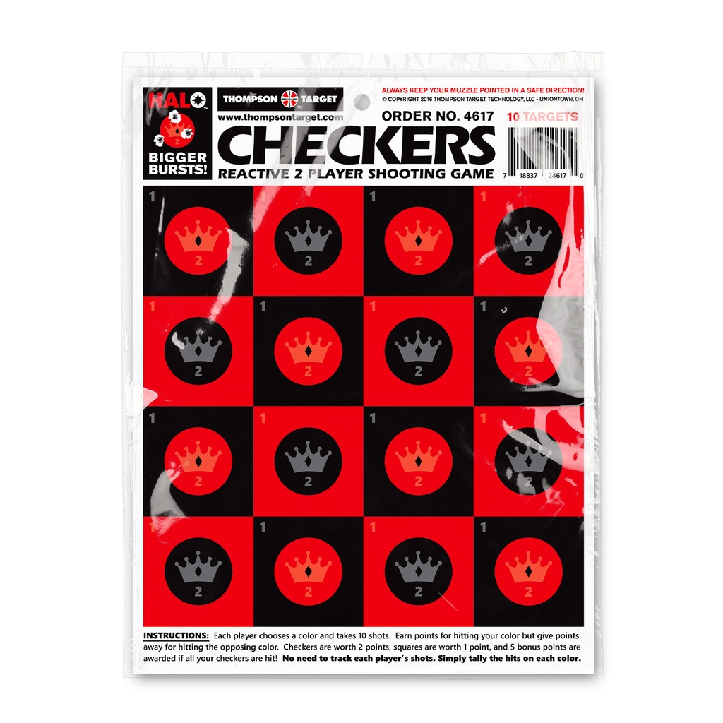 HALO Checkers 8.5"x11" Reactive Targets (Retail 10 Pack)