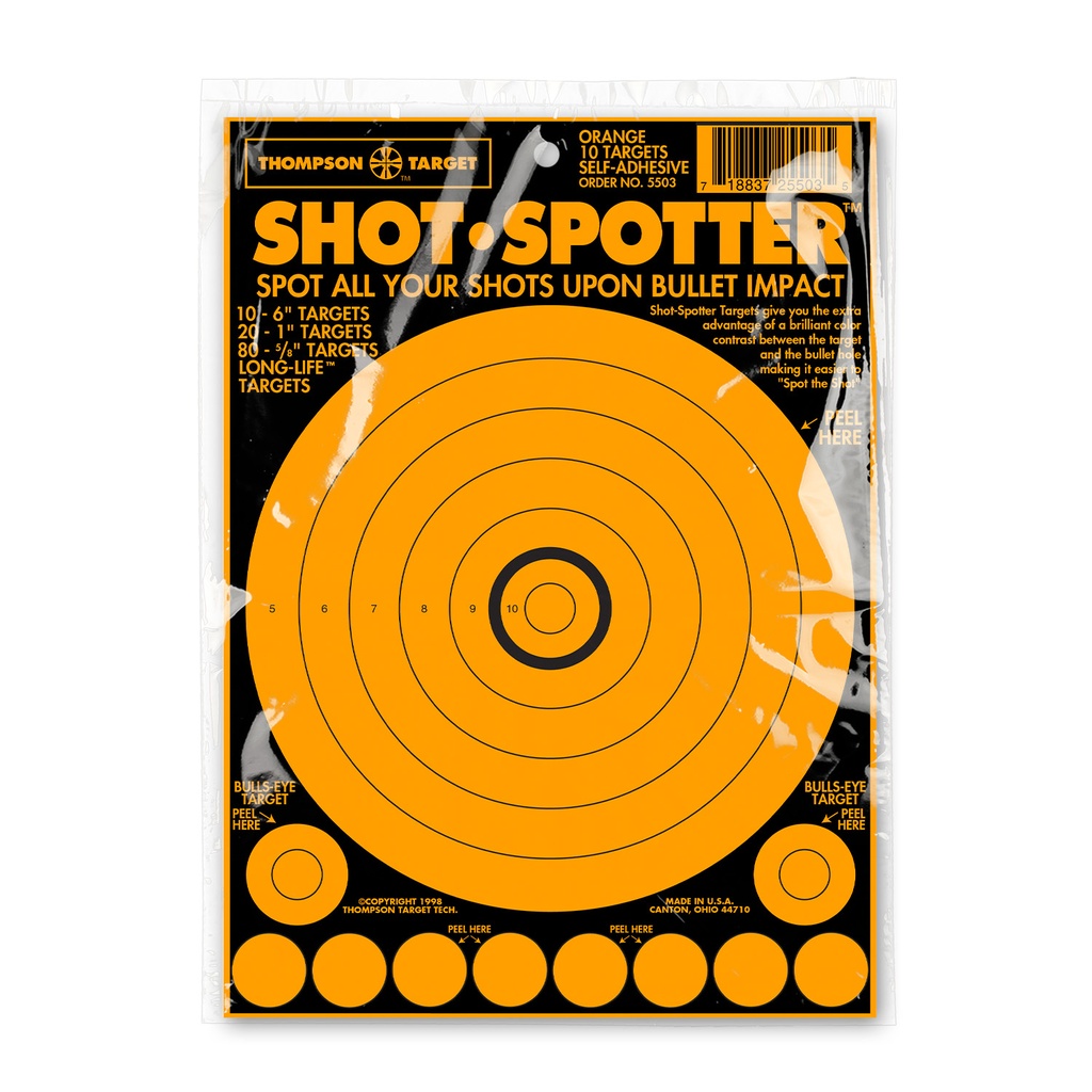 Shot-Spotter Yellow 6.5&quot;x9&quot; Adhesive Targets (Retail 10 Pack)