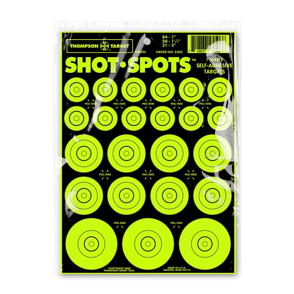 Shot-Spots Green 6.5"x9" Adhesive Target (Retail 10 Pack)