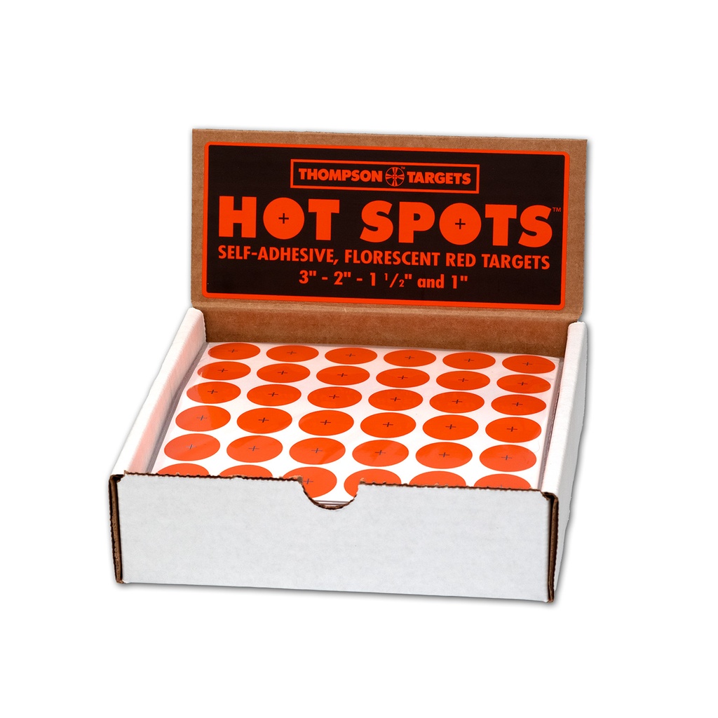Hot Spots 1" Adhesive Targets Box of 12 Packs (10 Sheets/Pack)