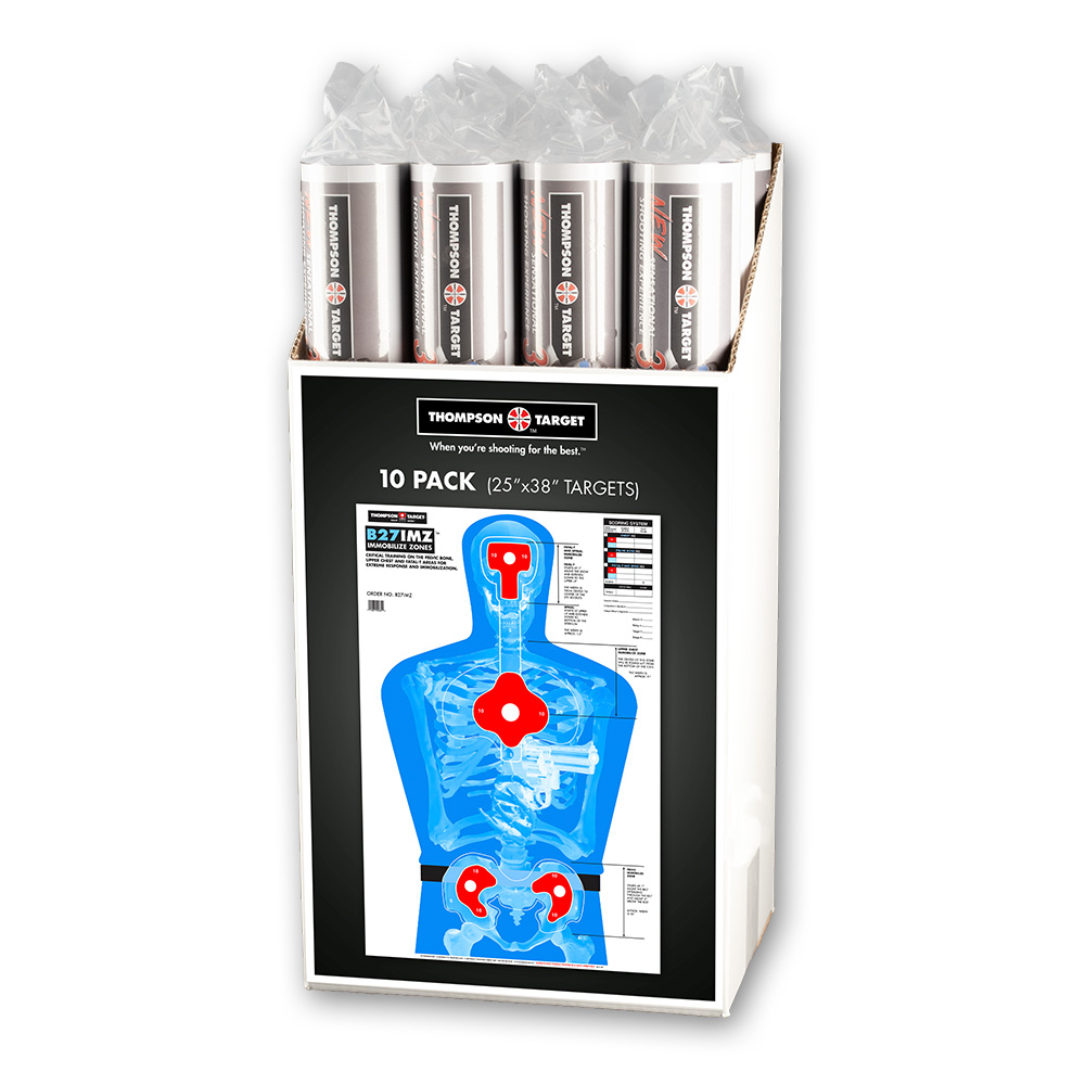 Case of 12 - B27-IMZ Silhouette 25&quot;x38&quot; Paper Targets (Retail 10 Pack Roll)