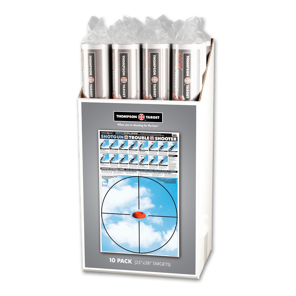 Case of 12 - Shotgun Trouble Shooter 25"x38" Paper Targets (Retail 10 Pack Roll)