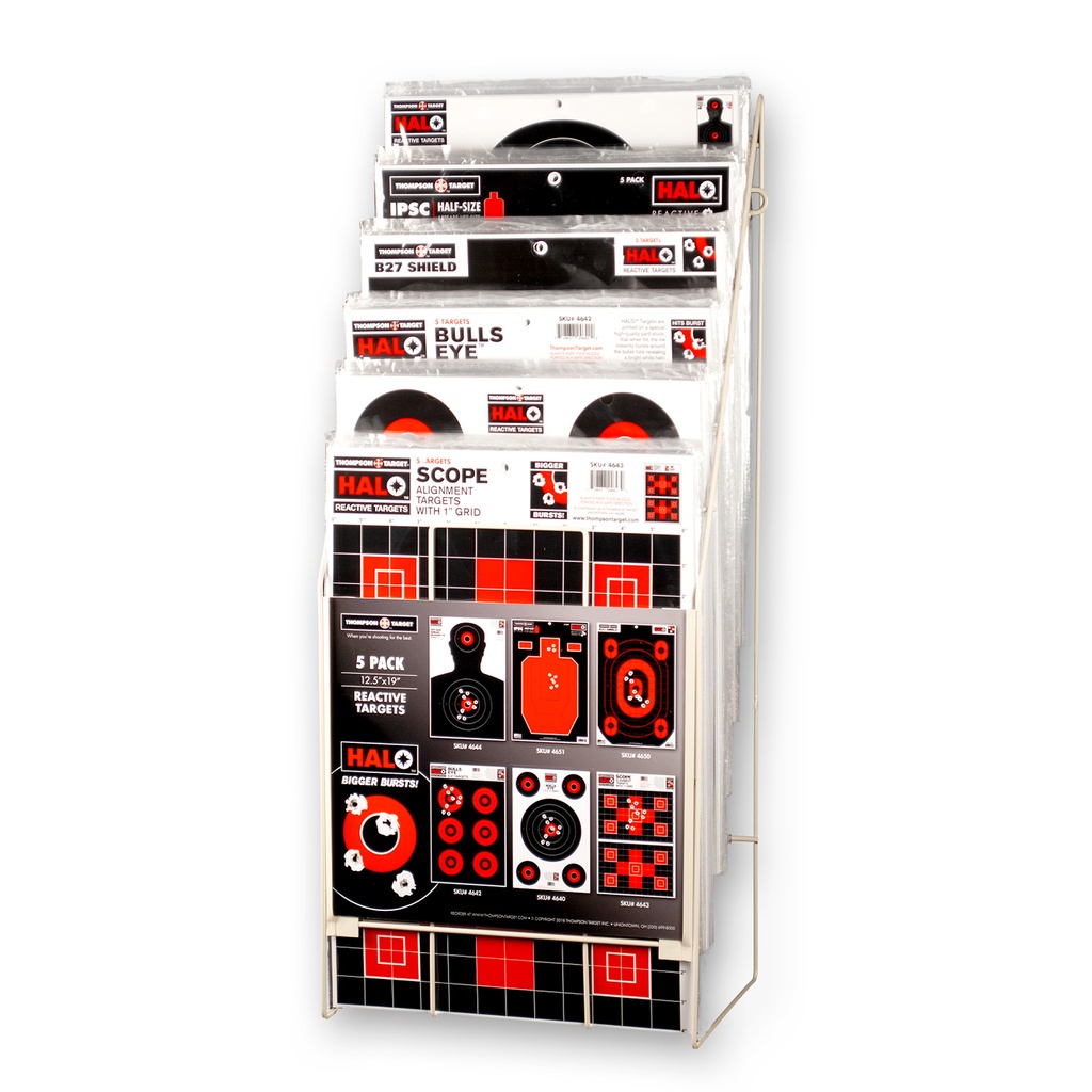 7600-C Metal Display with 72 Units of 12.5"x19" HALO Reactive Targets 5/Pack