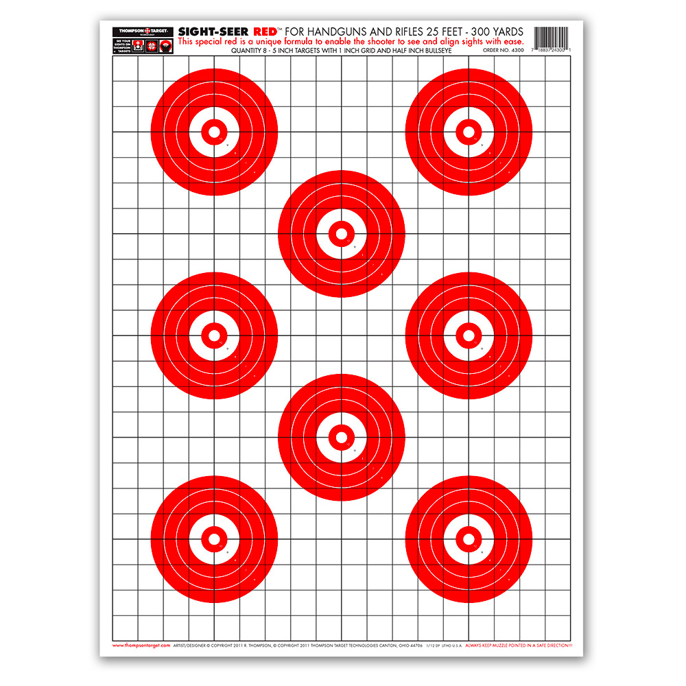 Sight Seer Red 19&quot;x25&quot; Paper Targets (Bulk 100 Pack)