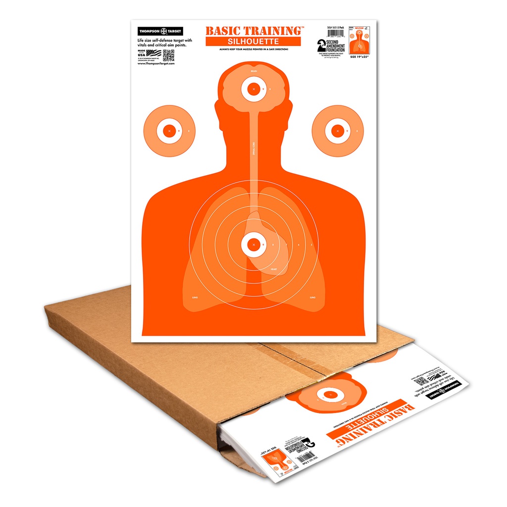 Basic Training Silhouette 19"x25" Paper Targets (Bulk 500 Case)
