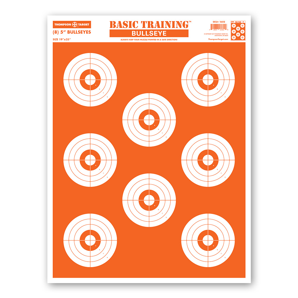Basic Training Bullseye 19&quot;x25&quot; Paper Targets (Bulk 100 Pack)