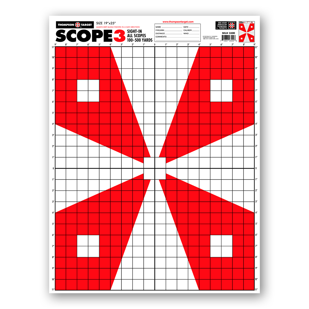 Scope-3 19&quot;x25&quot; Paper Targets (Bulk 100 Pack)