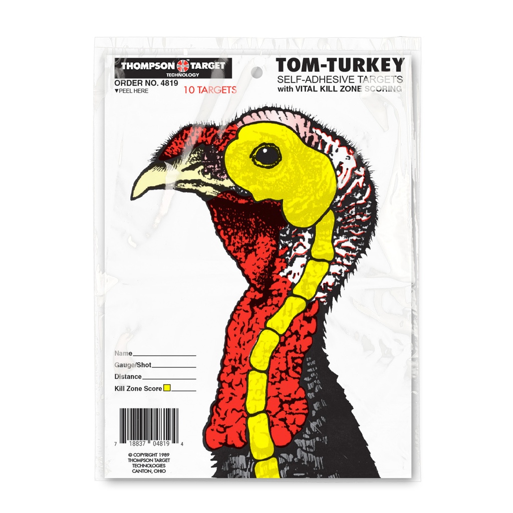 Life-Size Turkey 6.5"x9" Adhesive Targets (Retail 30 Pack)