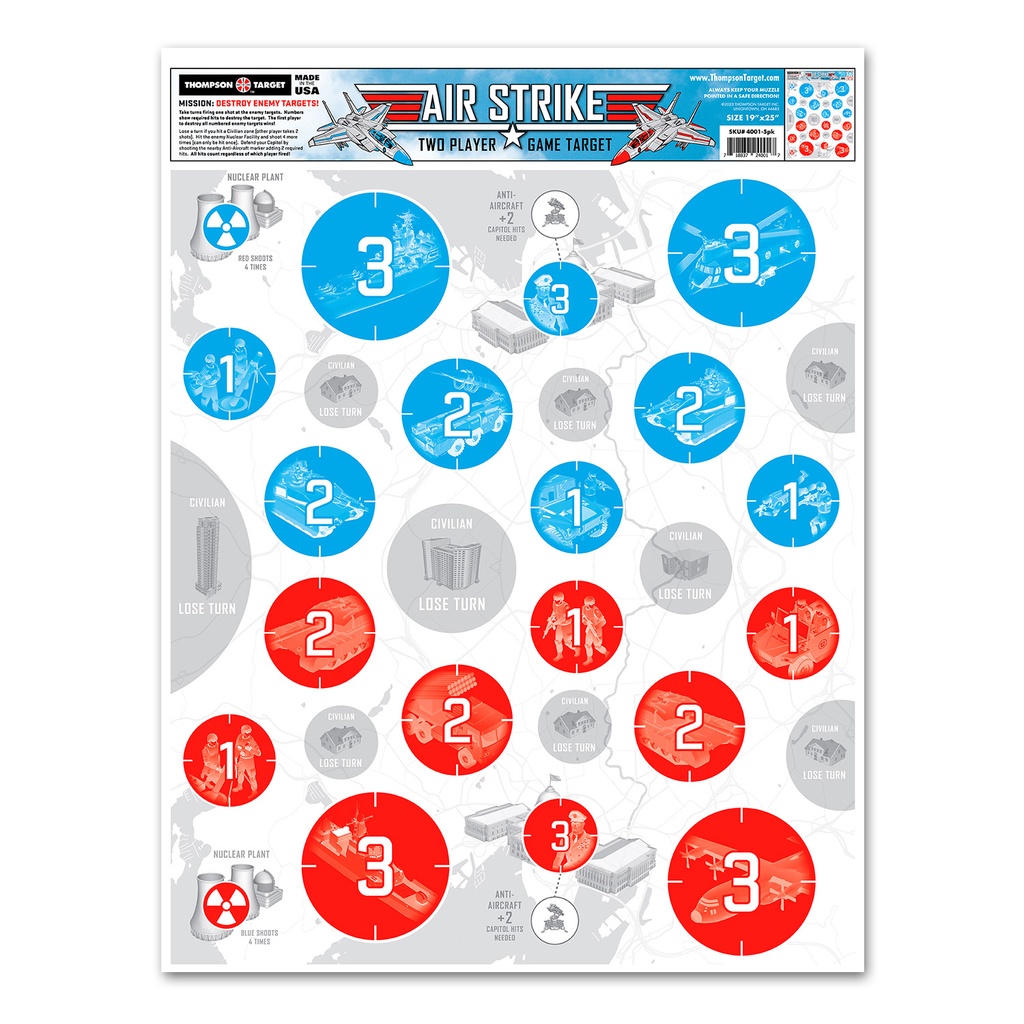 Air Strike Game 19"x25" Paper Targets (Bulk 100 Pack)