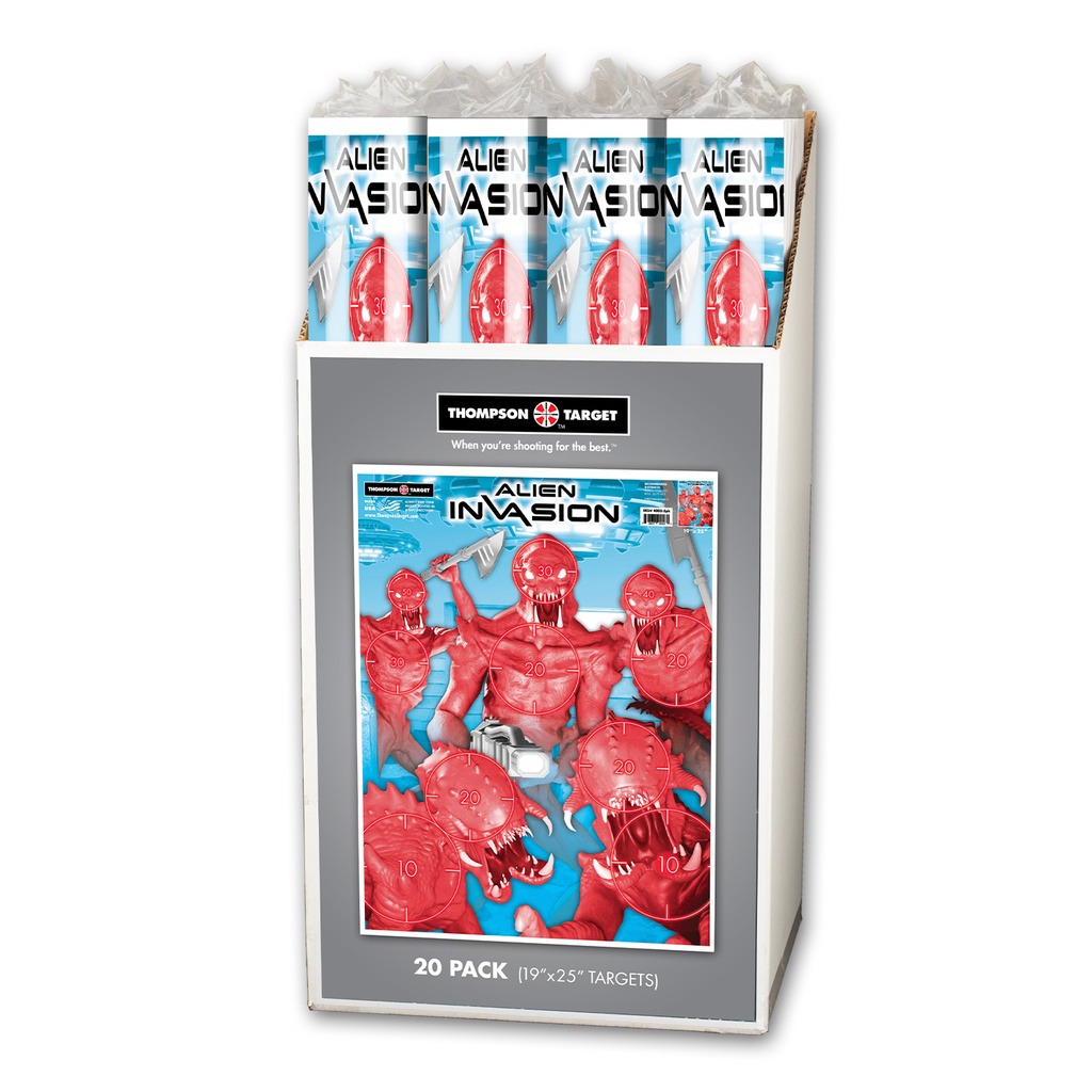 Case of 12 - Alien Invasion Game 19&quot;x25&quot; Paper Target (Retail 20 Pack Roll)