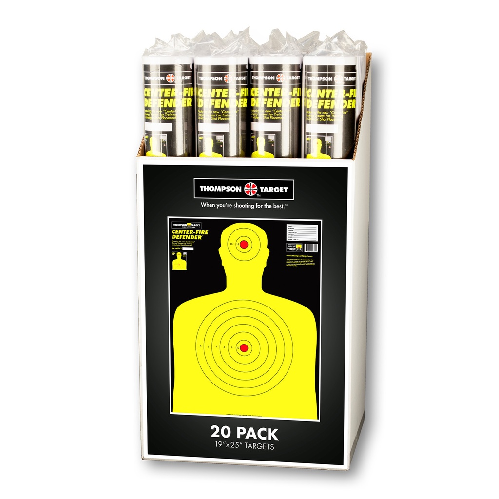 Case of 12 - Center-Fire Silhouette 19"x25" Paper Target (Retail 20 Pack Roll)