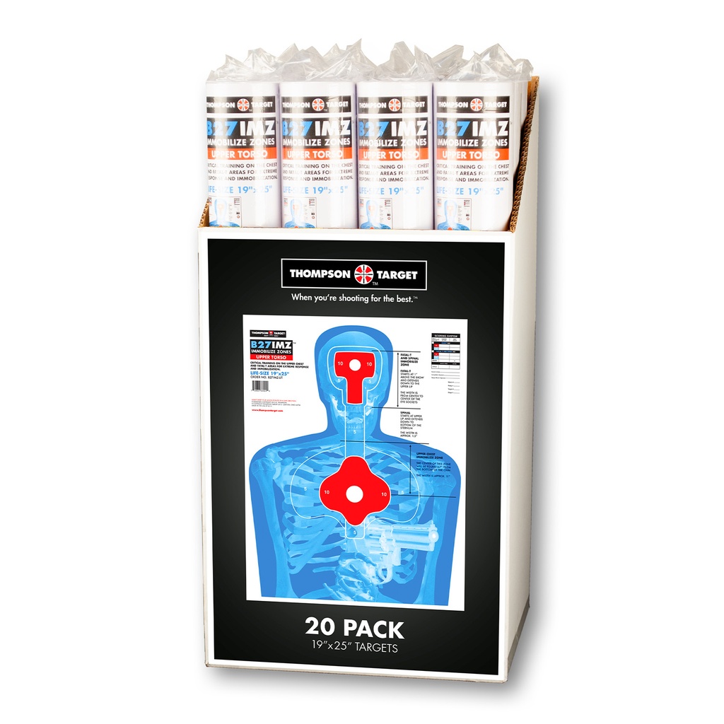 Case of 12 B27-IMZ Silhouette 19"x25" Paper Targets (Retail 20 Pack Roll)