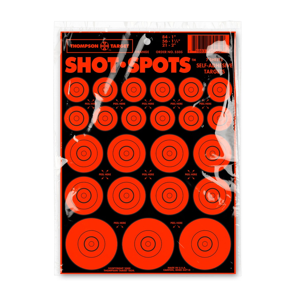 Shot-Spots Orange 6.5"x9" Adhesive Targets (Retail 30 Pack)